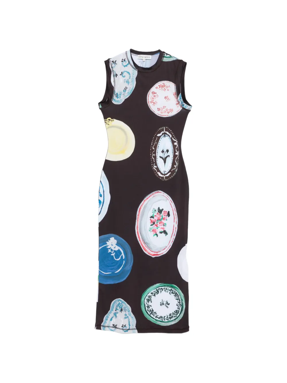 Stine Goya printed midi dress - Marrone