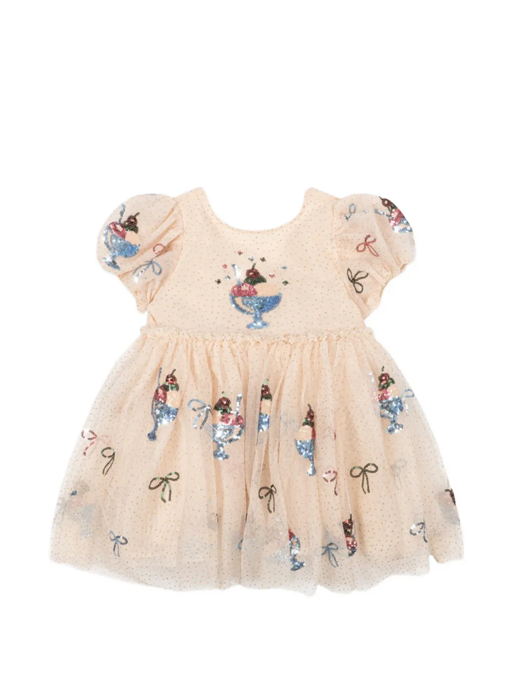 Konges Sløjd Yvonne sequin-embellished ruffled dress - Toni neutri