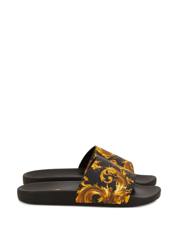 Versace Jeans Couture バロッコプリント サンダル | ブラック