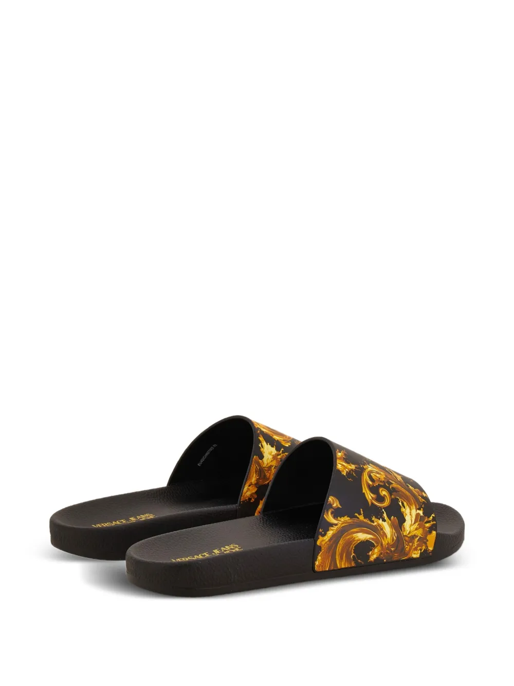 Versace Jeans Couture Teenslippers met Barocco-print Zwart