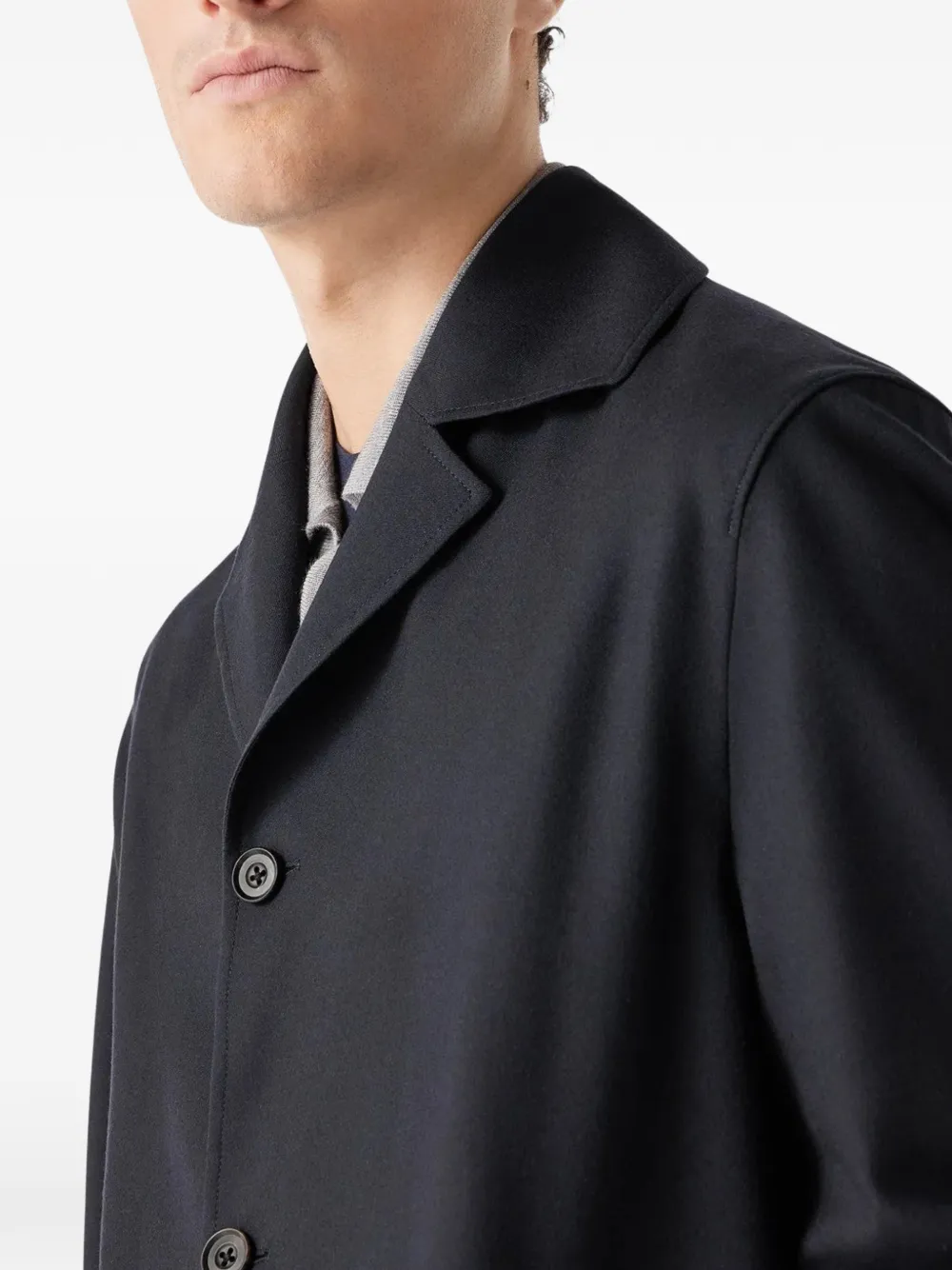 Corneliani Overhemd van scheerwol met knopen Blauw