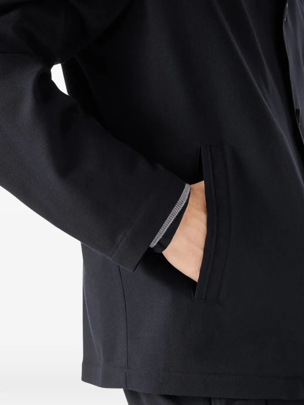 Corneliani Overhemd van scheerwol met knopen Blauw