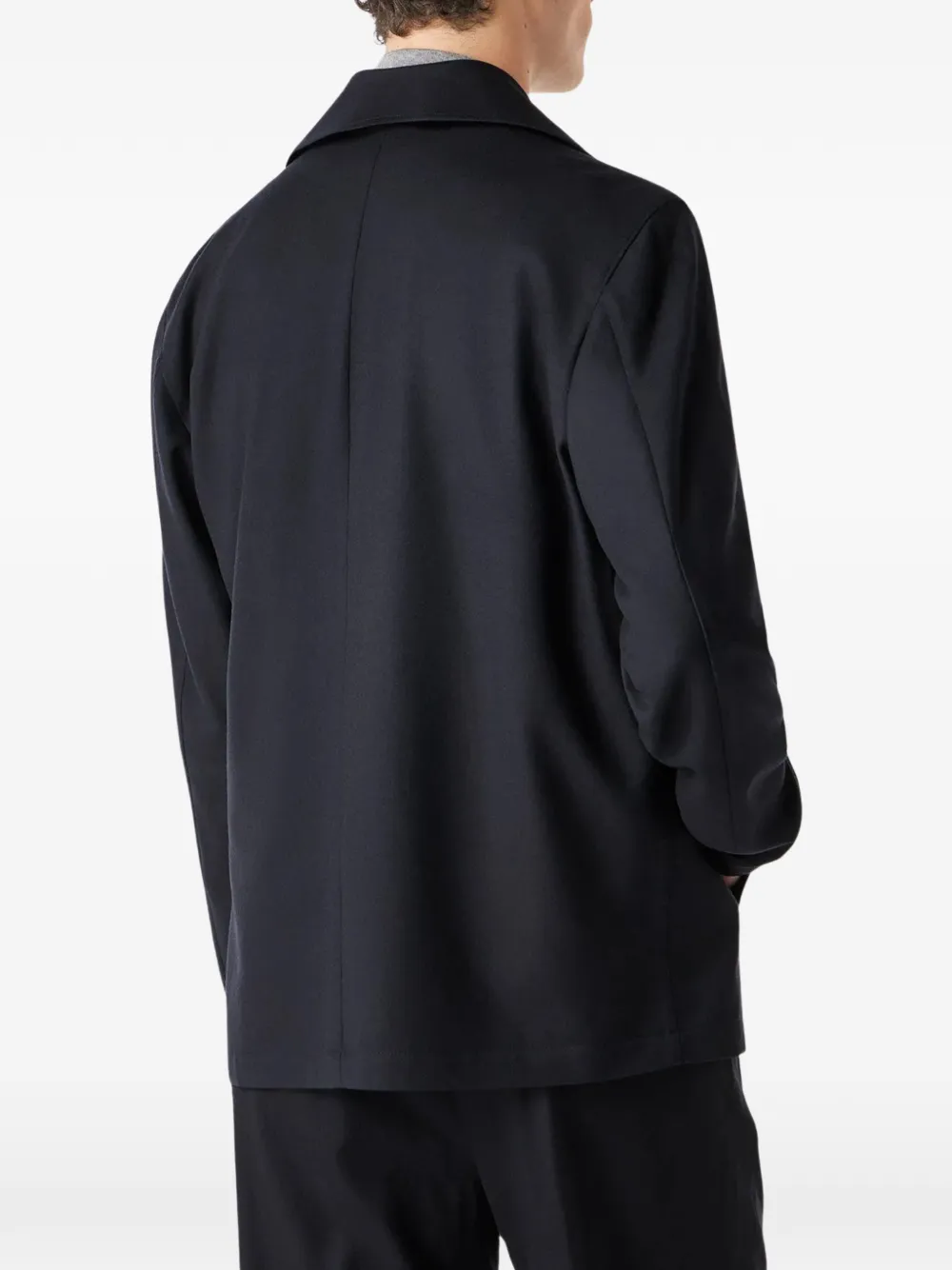 Corneliani Overhemd van scheerwol met knopen Blauw
