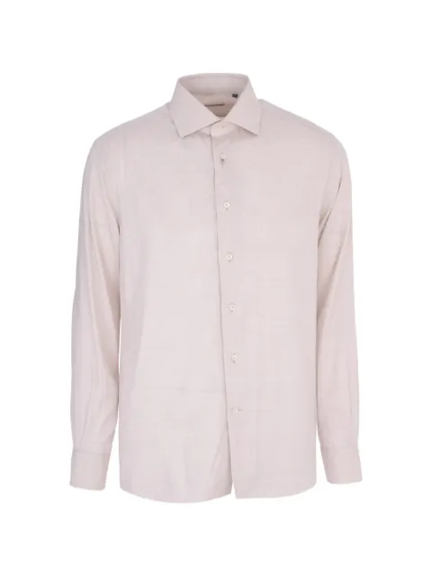 Corneliani camisa manga larga con cuello italiano