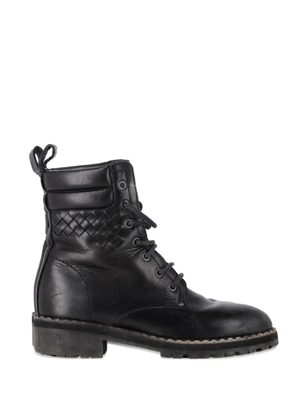 Bottega Veneta Pre-Owned Eldfell leather combat boots - Nero