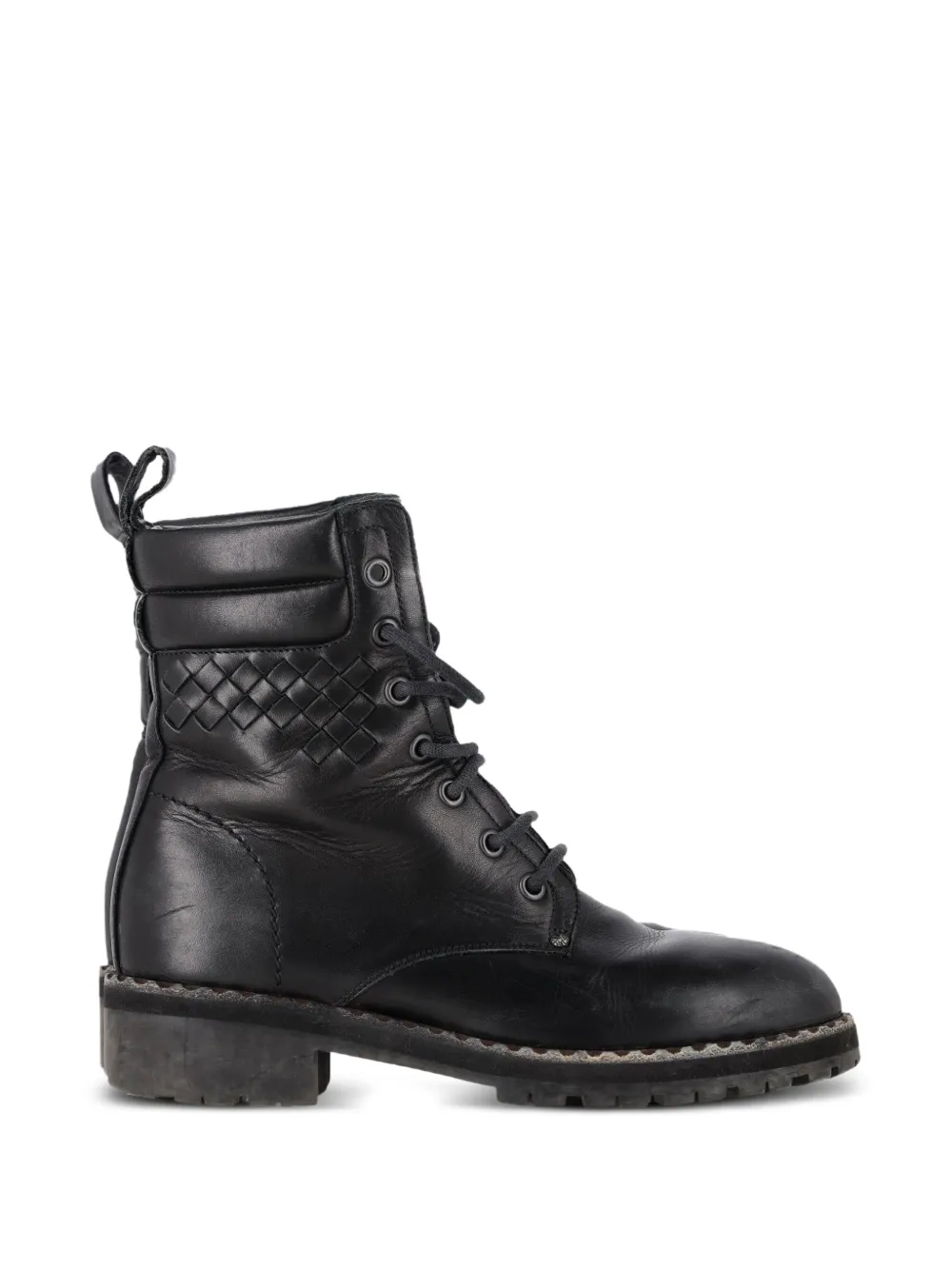 Bottega Veneta Pre-Owned Eldfell leather combat boots - Nero