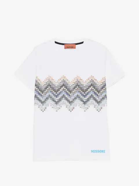 Missoni Kids Camiseta chevron mangas curtas