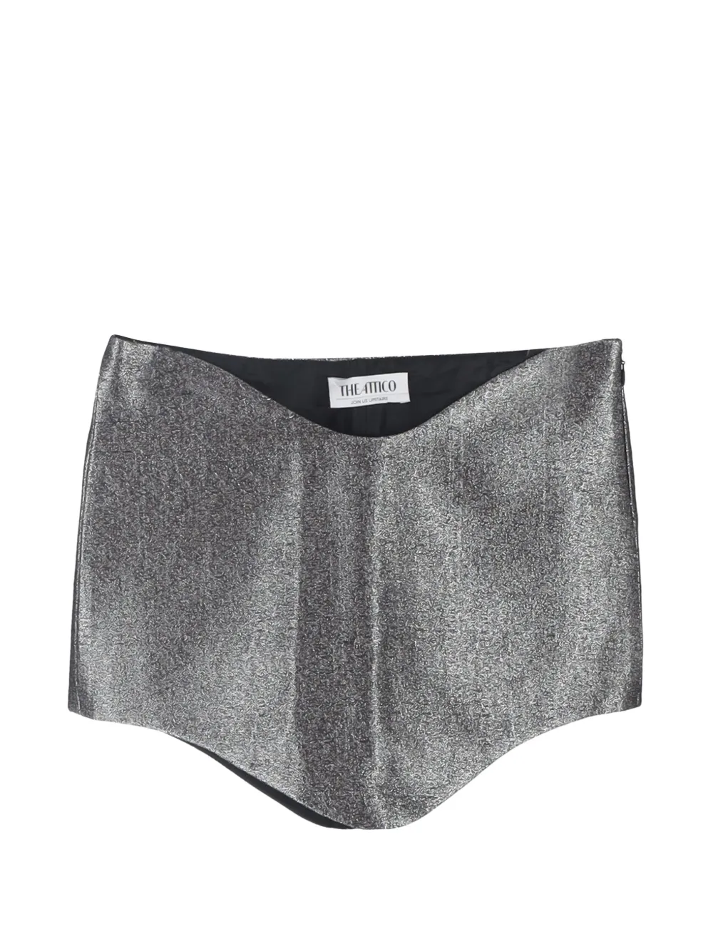 The Attico Wave Tech shimmering mini skirt - Argento