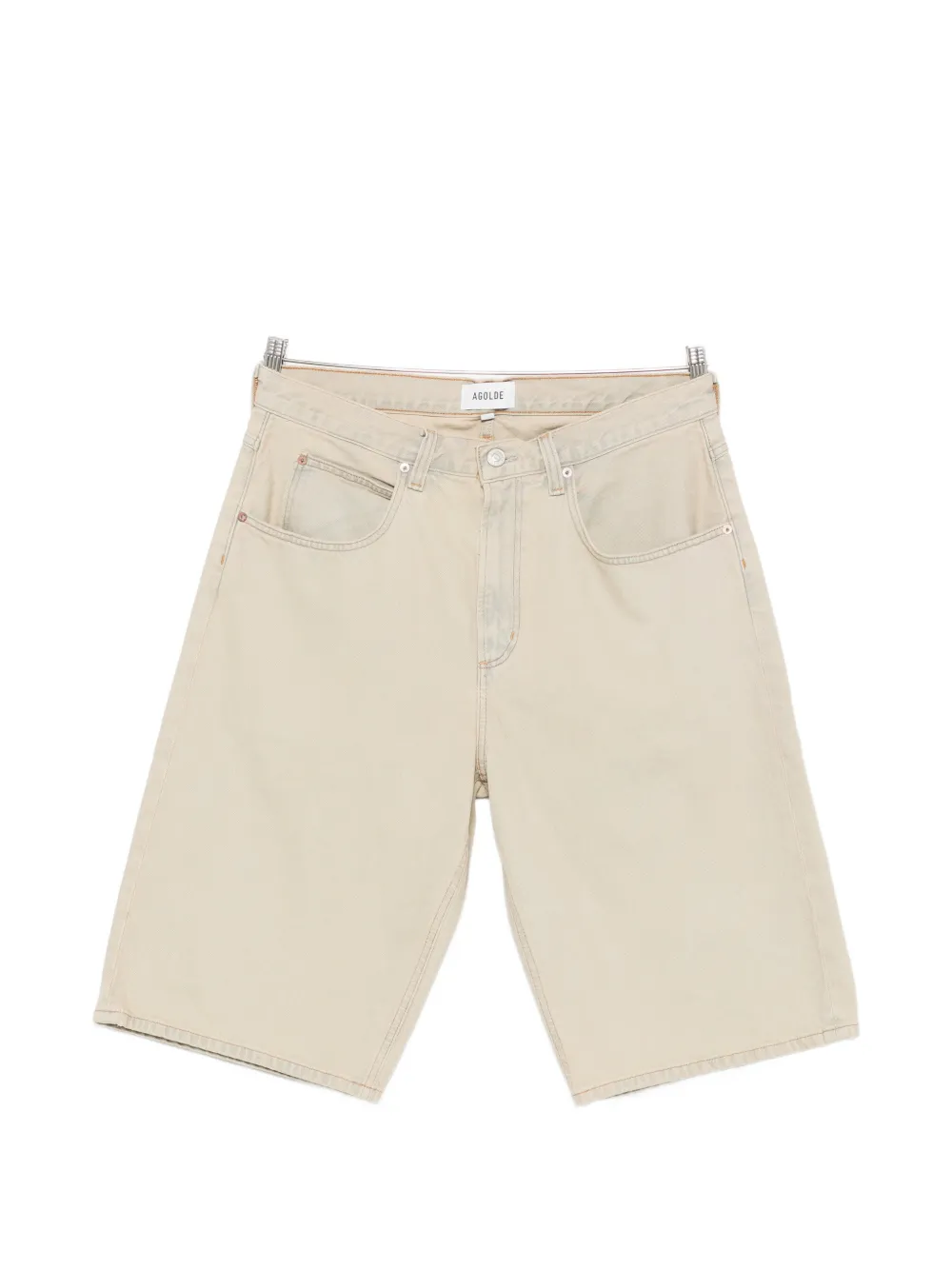 Agolde Fusion Denim Shorts In Neutral