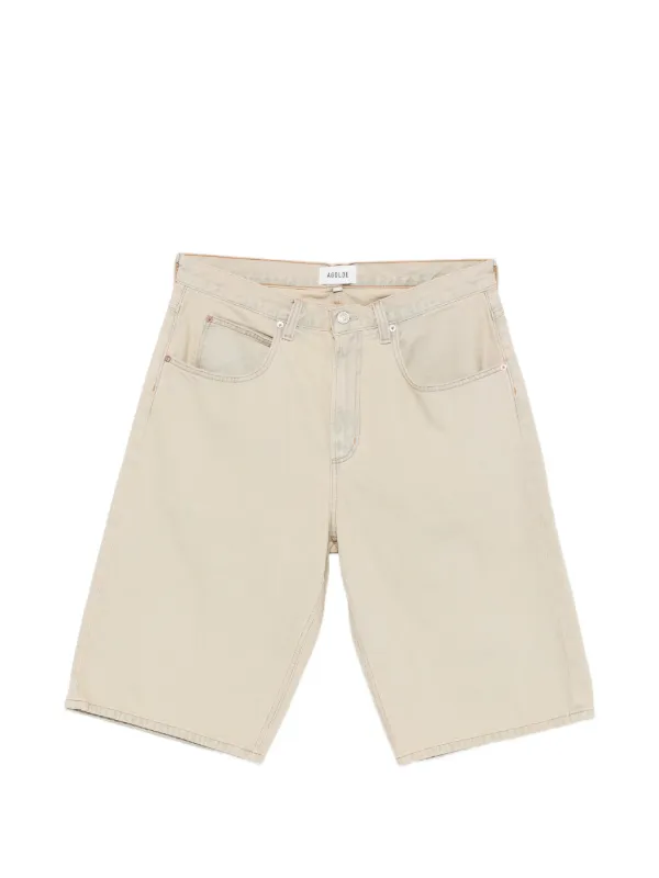 Agolde Fusion Denim Shorts in Neutrals
