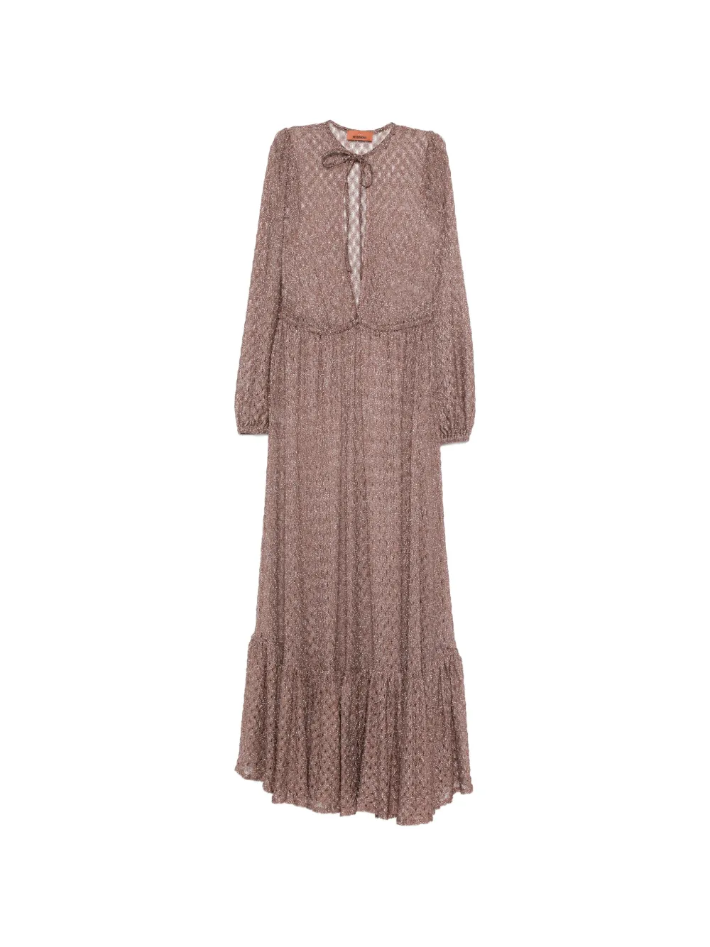 Missoni ruffled-hem maxi dress - Marrone