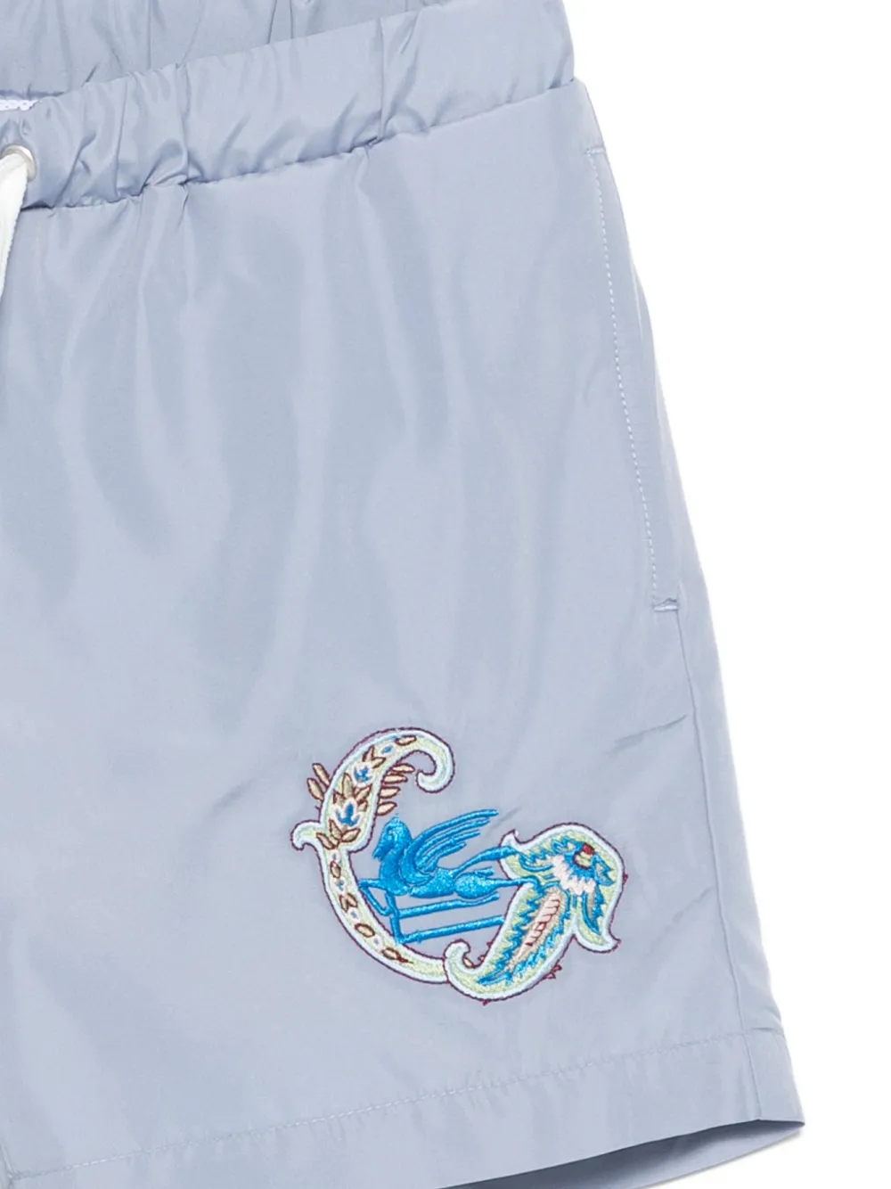  Etro Kids Embroidered Swim Shorts - Blue 