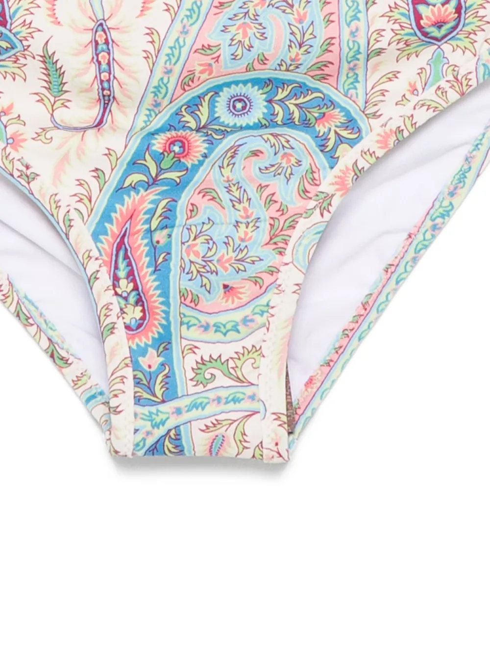  Etro Kids Ruffled Paisley Print Swimwear - Neutrals 
