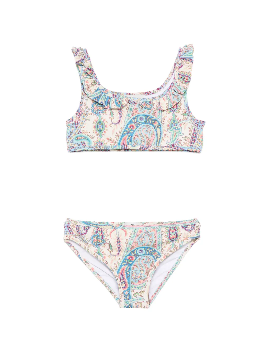 ETRO KIDS ruffled paisley print swimwear - Toni neutri