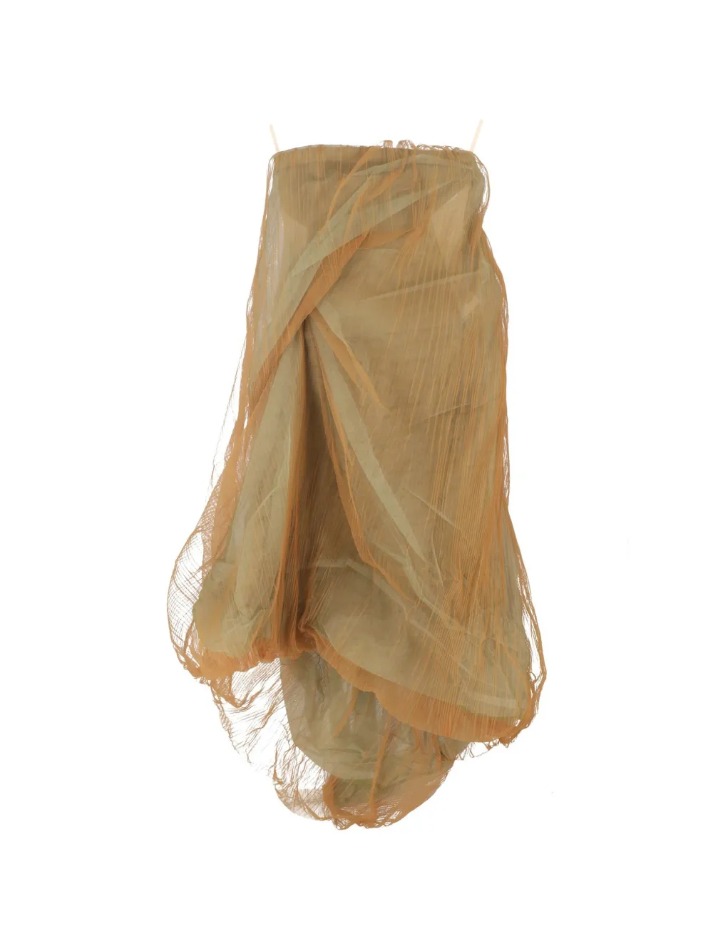 Rick Owens Vintage gathered strapless midi dress - Arancione