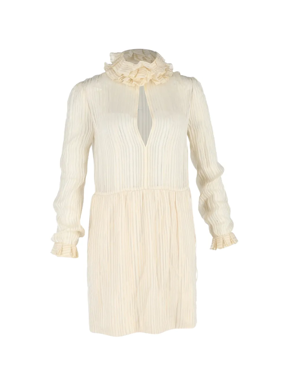 Saint Laurent Pre-Owned Lamé striped mini dress - Toni neutri