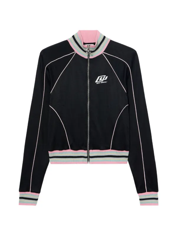 Off-White Striped Panelled Jacket in Black