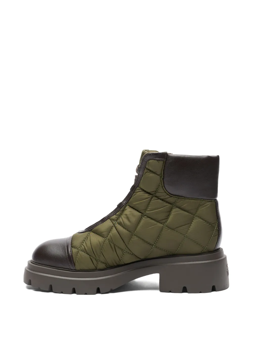 Stuart Weitzman Hudson quilted combat boots Groen