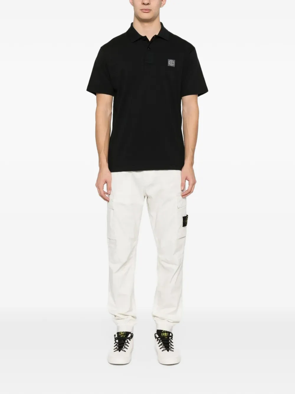 Stone Island Poloshirt met korte mouwen Zwart