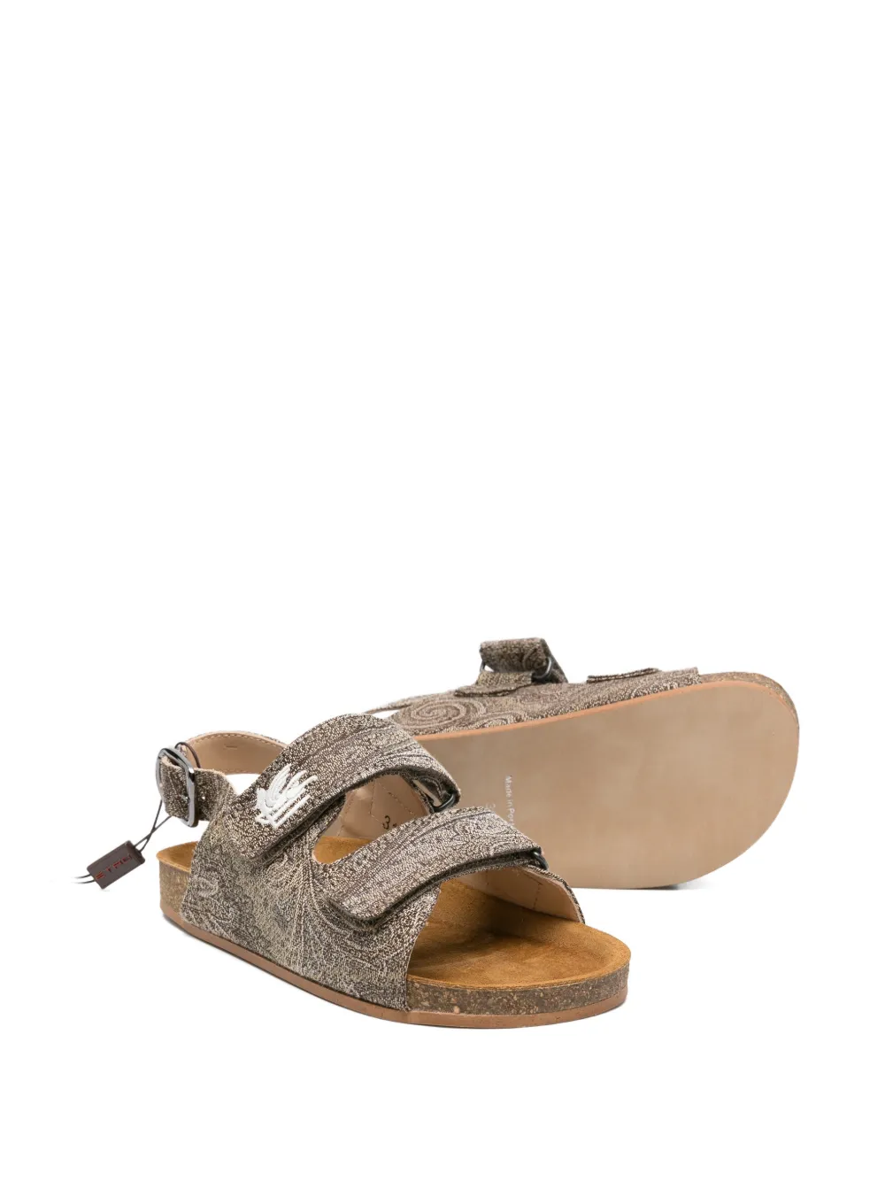 ETRO KIDS Sandalen met paisley-print en applicatie Bruin