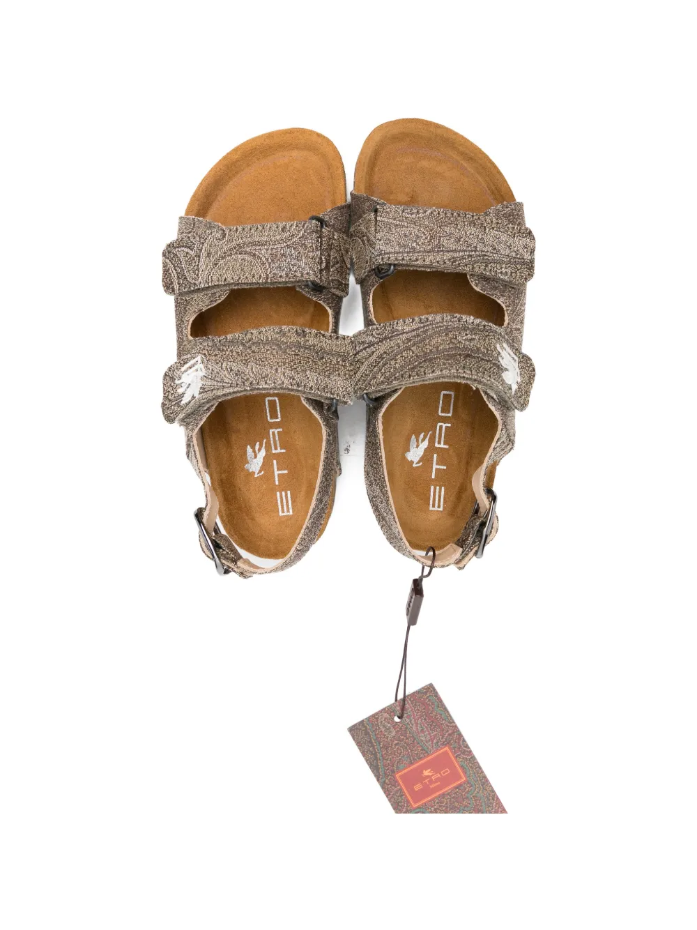 ETRO KIDS Sandalen met paisley-print en applicatie Bruin