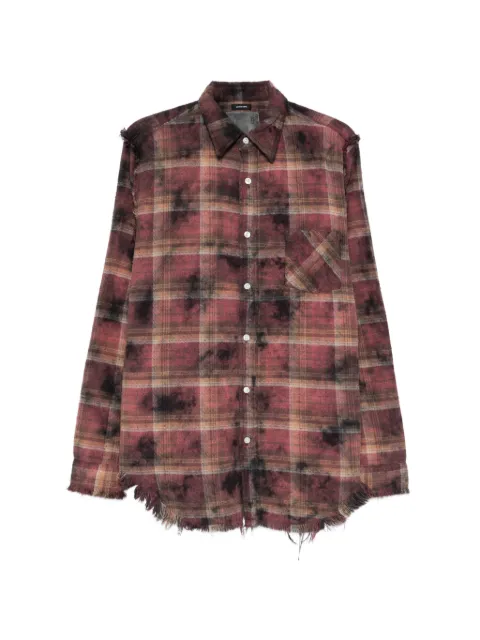 R13 plaid frayed shirt