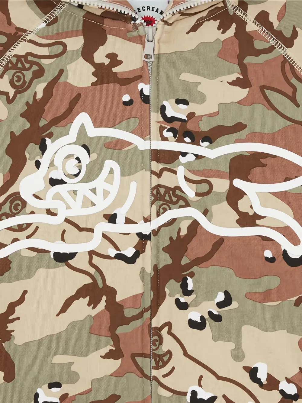ICECREAM Hoodie met camouflageprint Beige