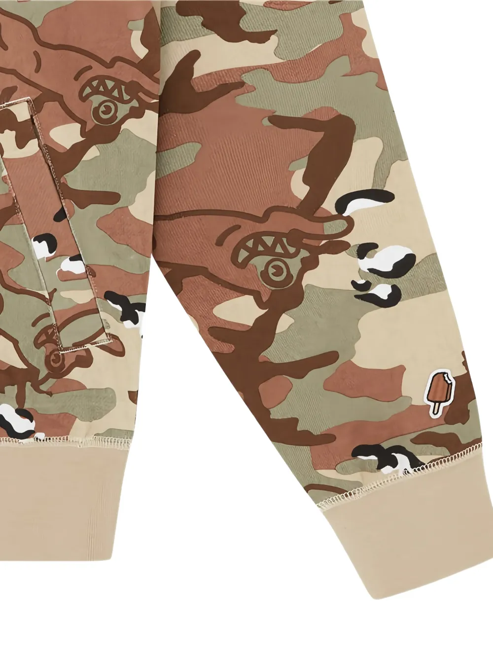 ICECREAM Hoodie met camouflageprint Beige