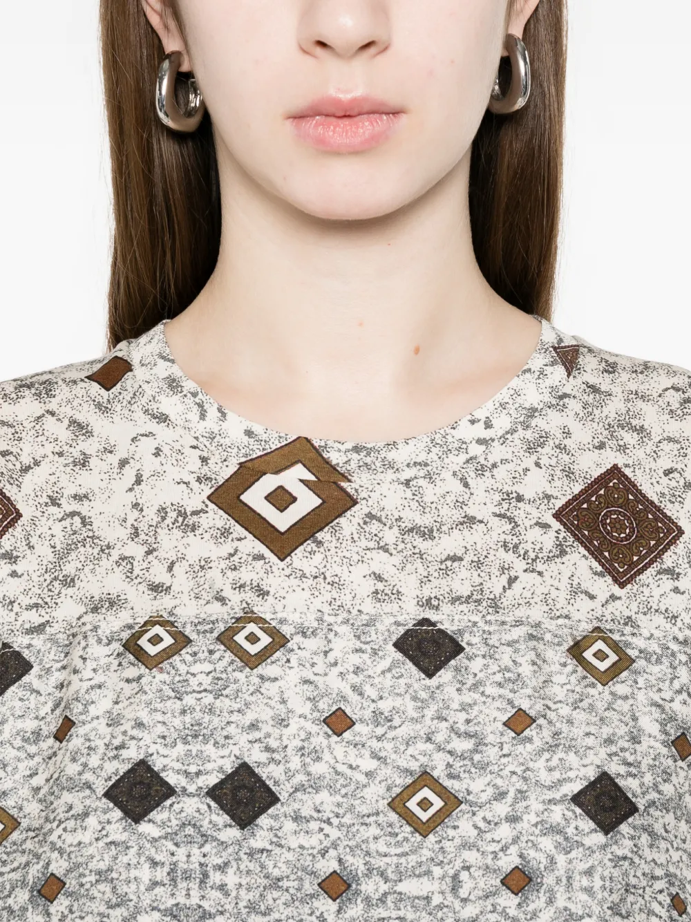 Geometric-Print T-Shirt Dress