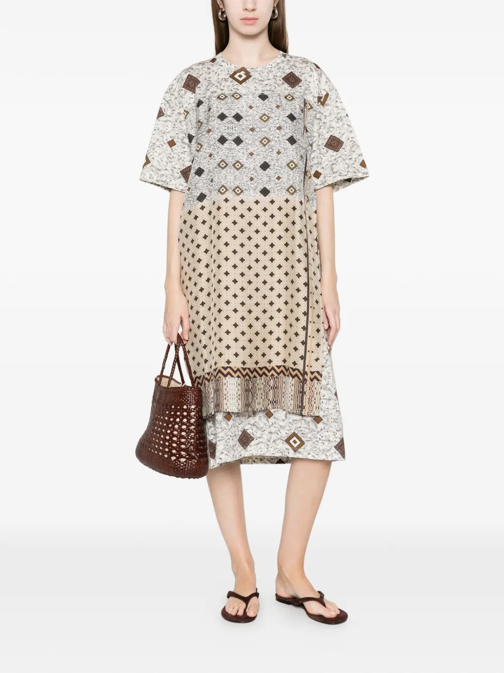 Geometric-Print T-Shirt Dress