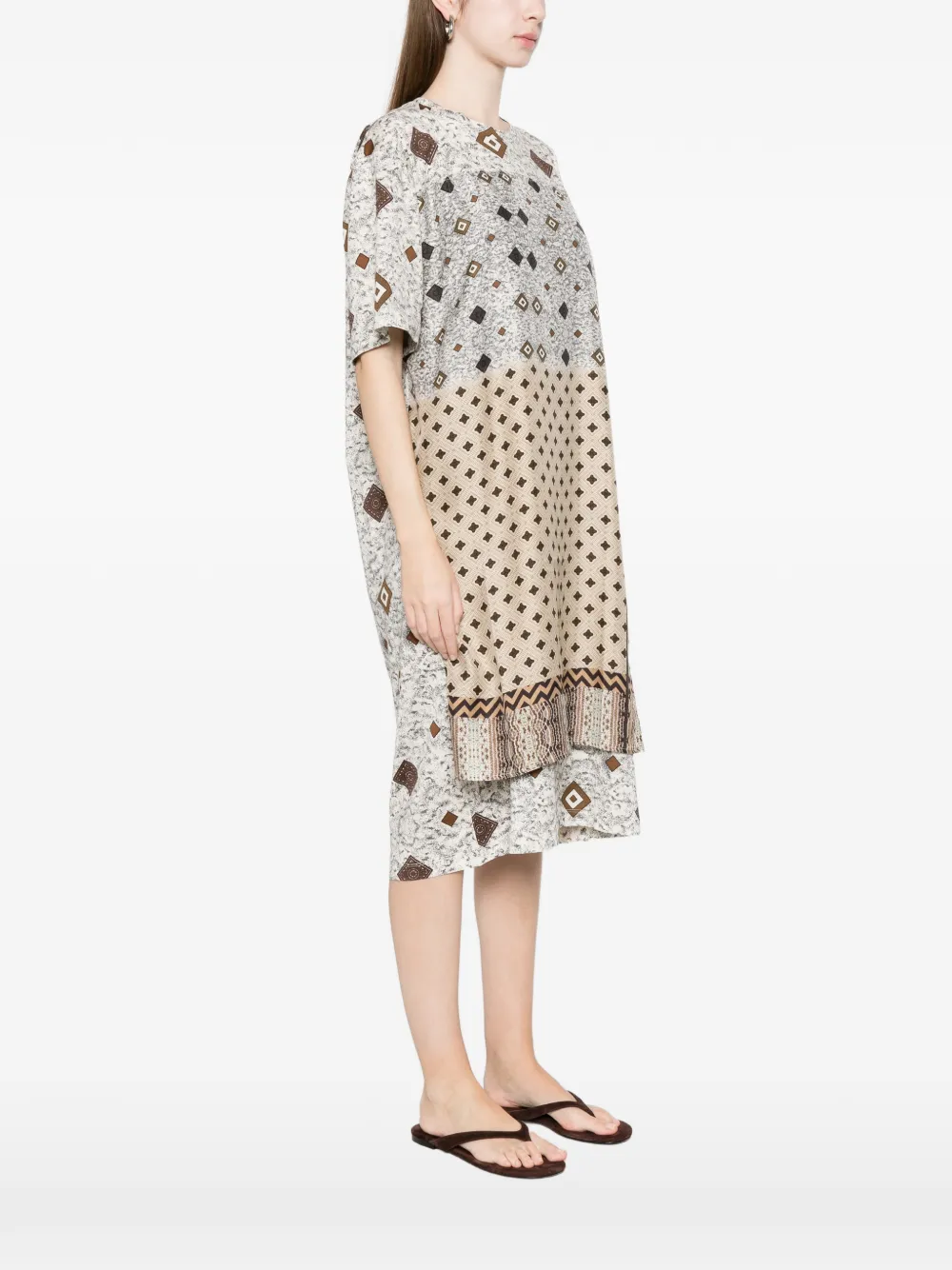 Geometric-Print T-Shirt Dress