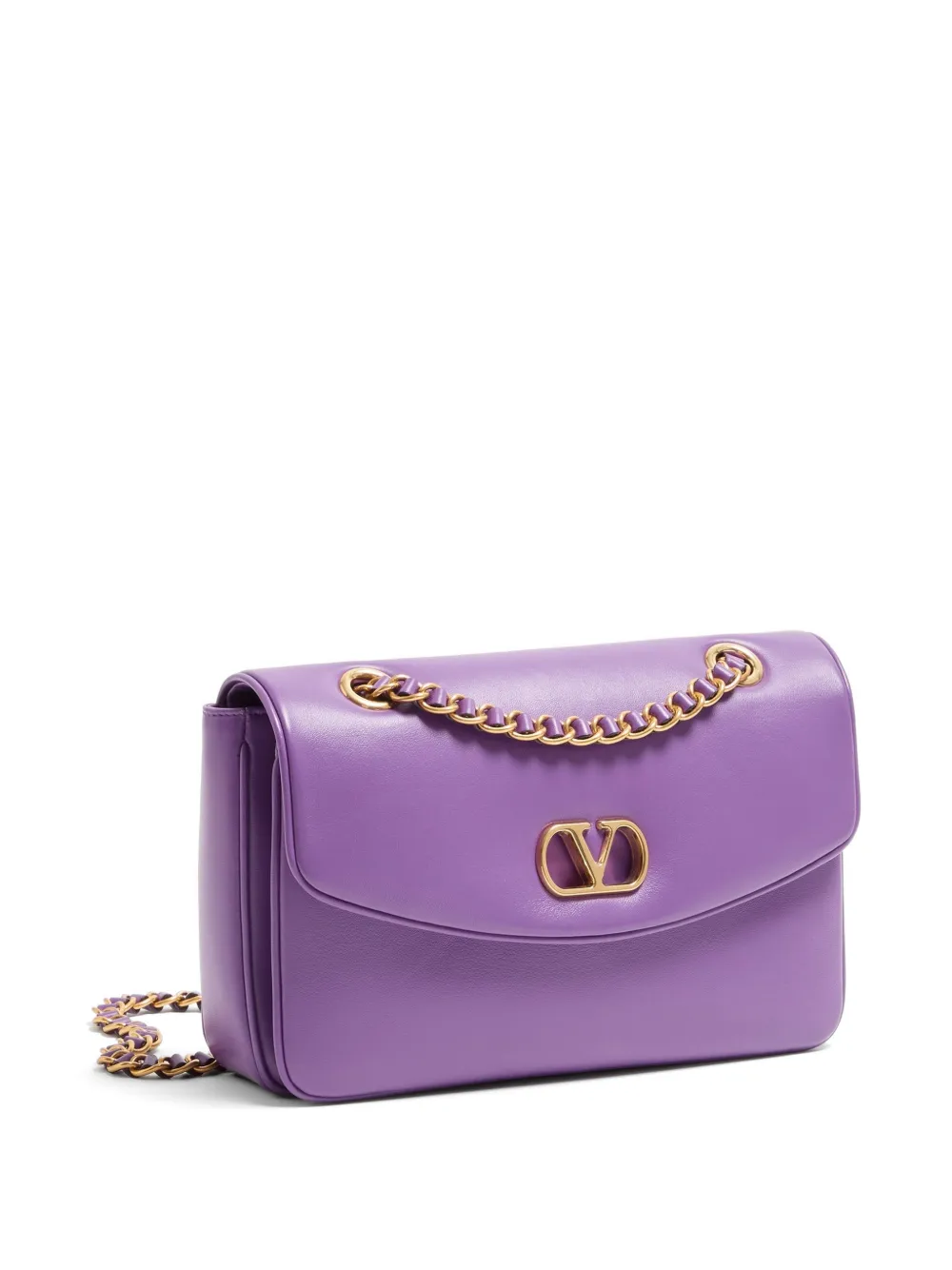 Valentino Garavani Djuna medium tas met kettinghengsel van nappaleer Paars