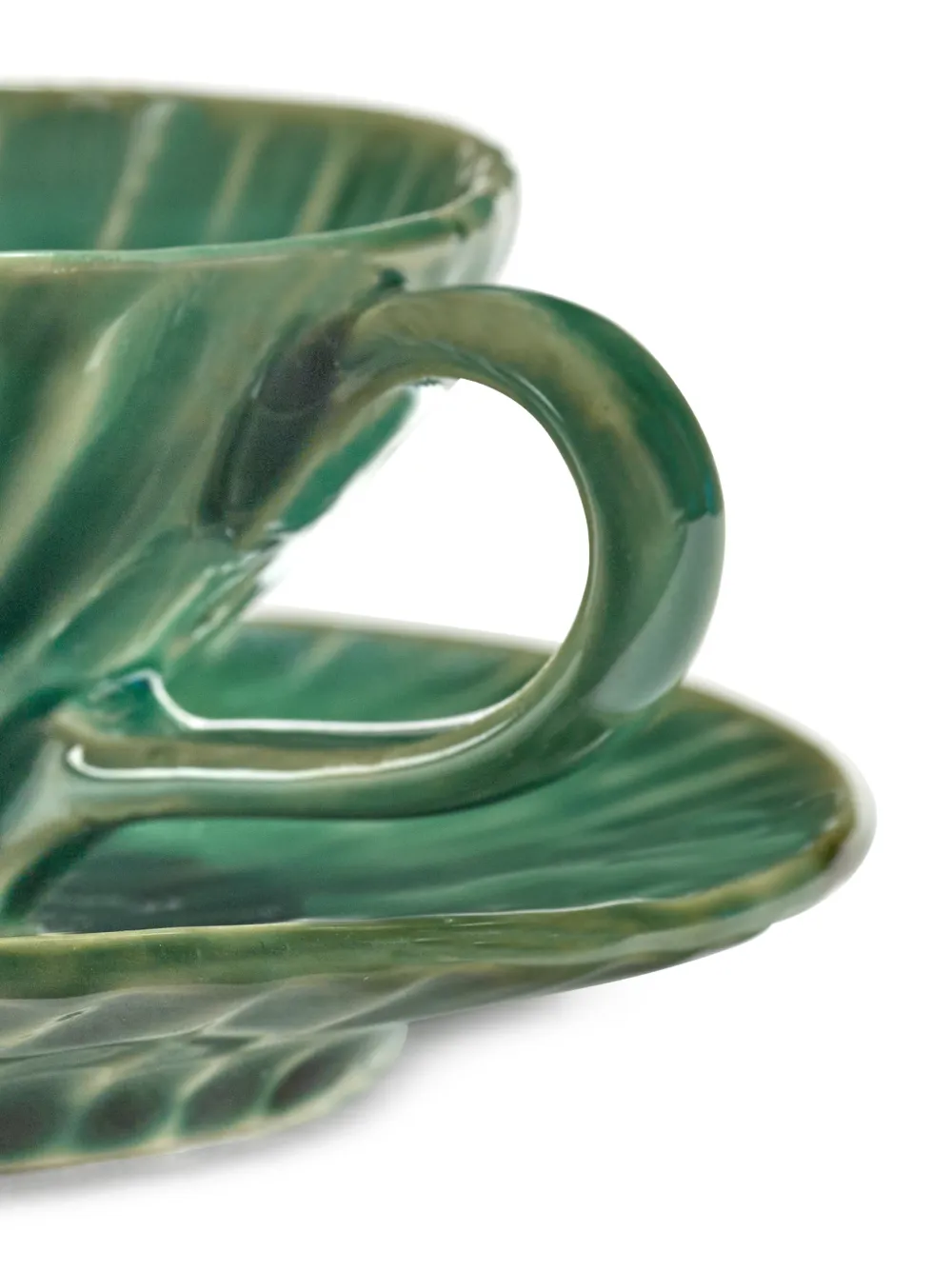 Verde Lanza Ribbed Espresso Cup & Saucer (Two-Person Setting)