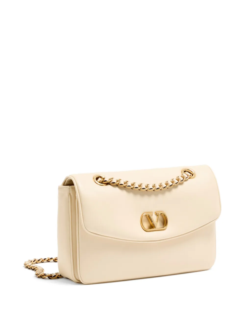 Valentino Garavani Djuna medium tas met kettinghengsel van nappaleer Beige