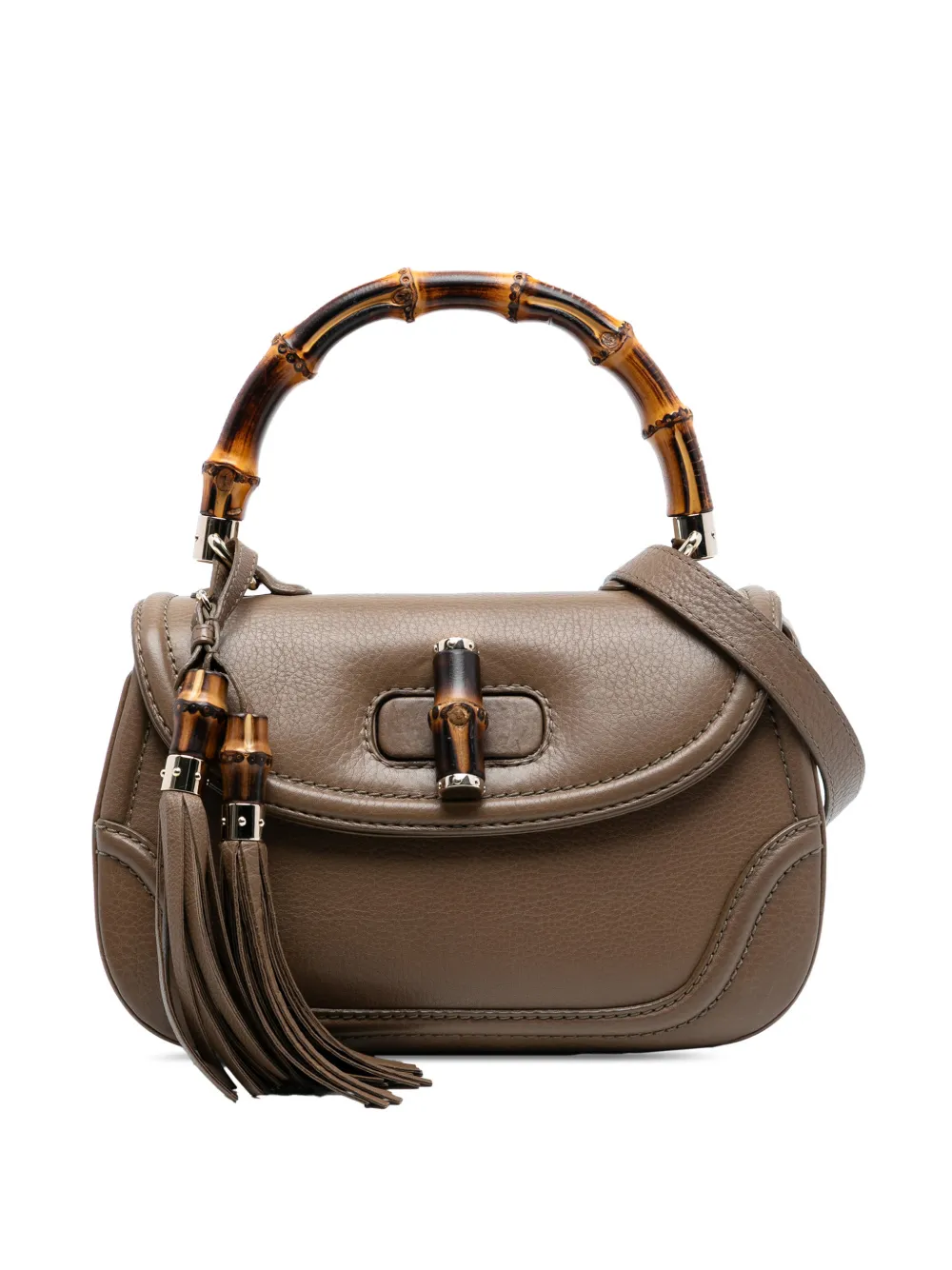 Gucci Pre-Owned 2016-2025 Medium Leather New Bamboo satchel - Marrone
