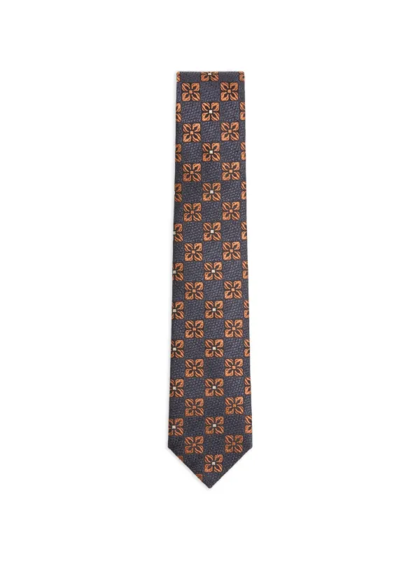 Valentino Garavani Valentie Silk and Jacquard Tie with Design in Blue