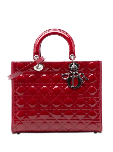 Christian Dior Pre-Owned 2010 Large Patent Cannage Lady Dior satchel