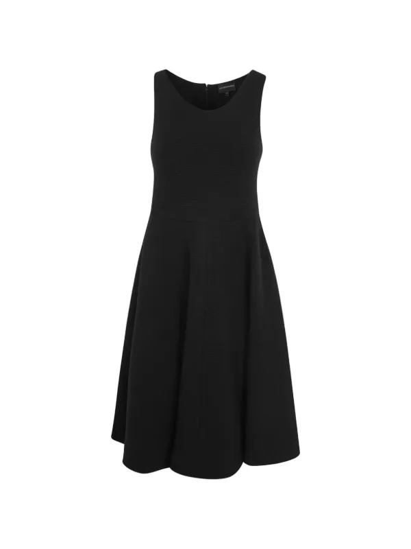Emporio Armani Textured Sleeveless Dress | Black
