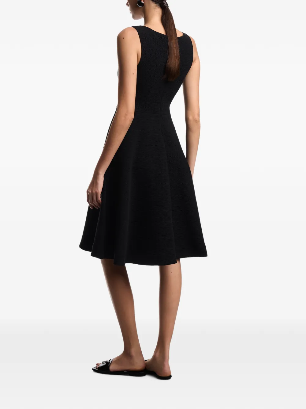 Emporio Armani Mouwloze jurk met textuur Zwart