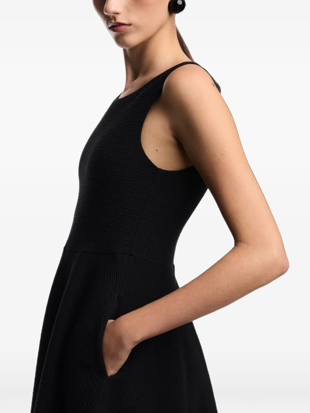 Emporio Armani Mouwloze jurk met textuur Zwart