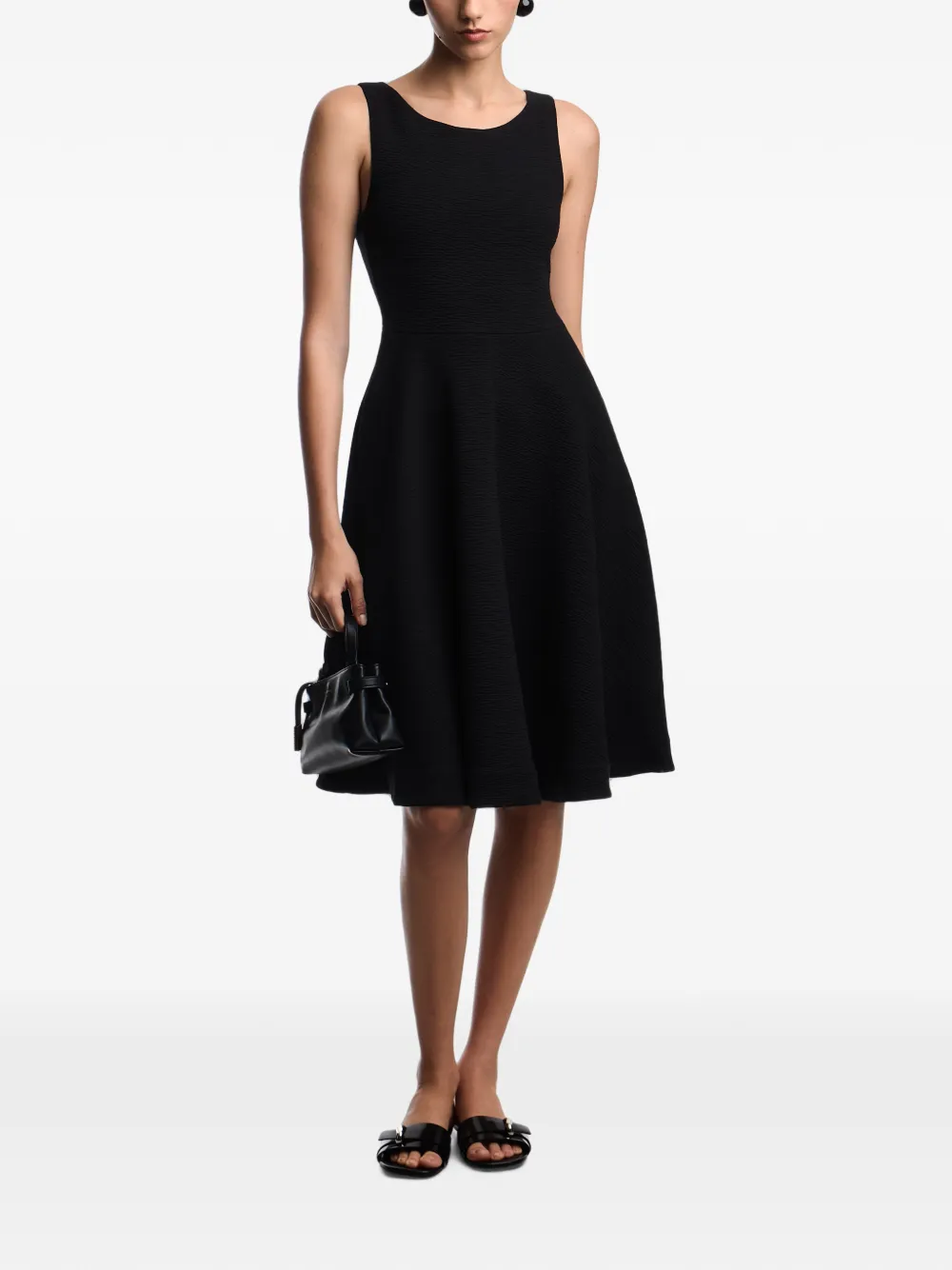 Emporio Armani Mouwloze jurk met textuur Zwart