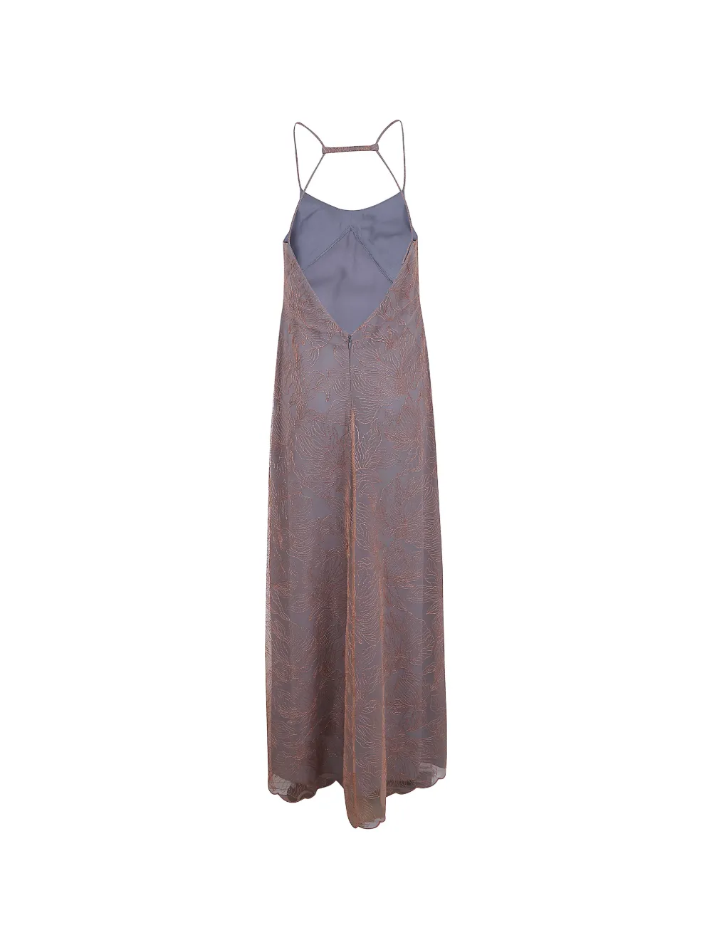 Emporio Armani Maxi-jurk met geborduurde bloemen Bruin