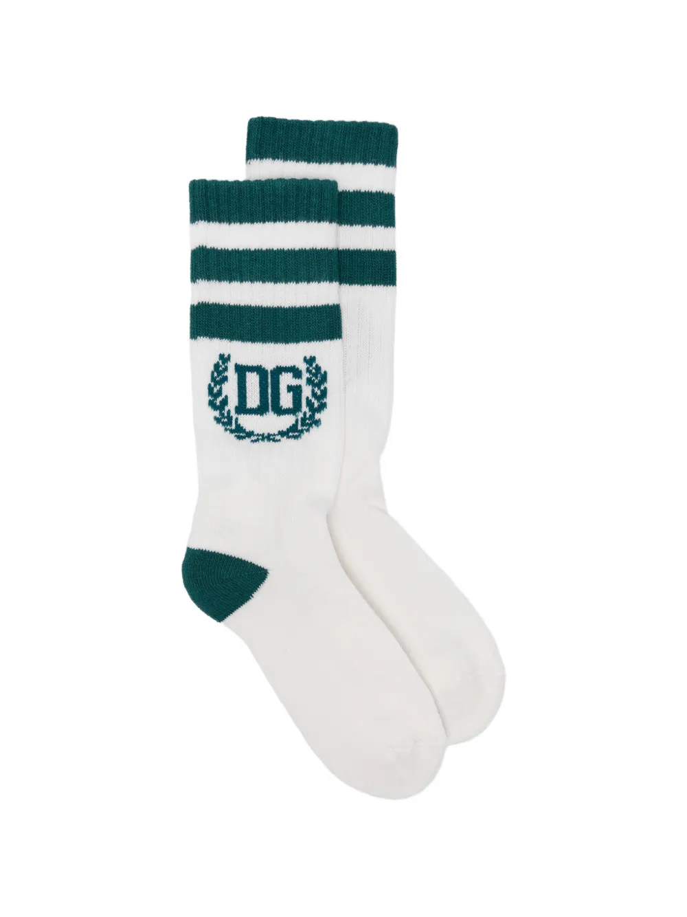 Dolce & Gabbana striped logo socks - Bianco