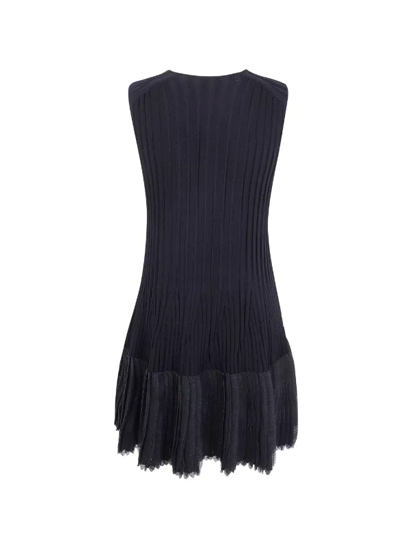 armani pleated dress Emporio Armani Ribbed Pleated Dress