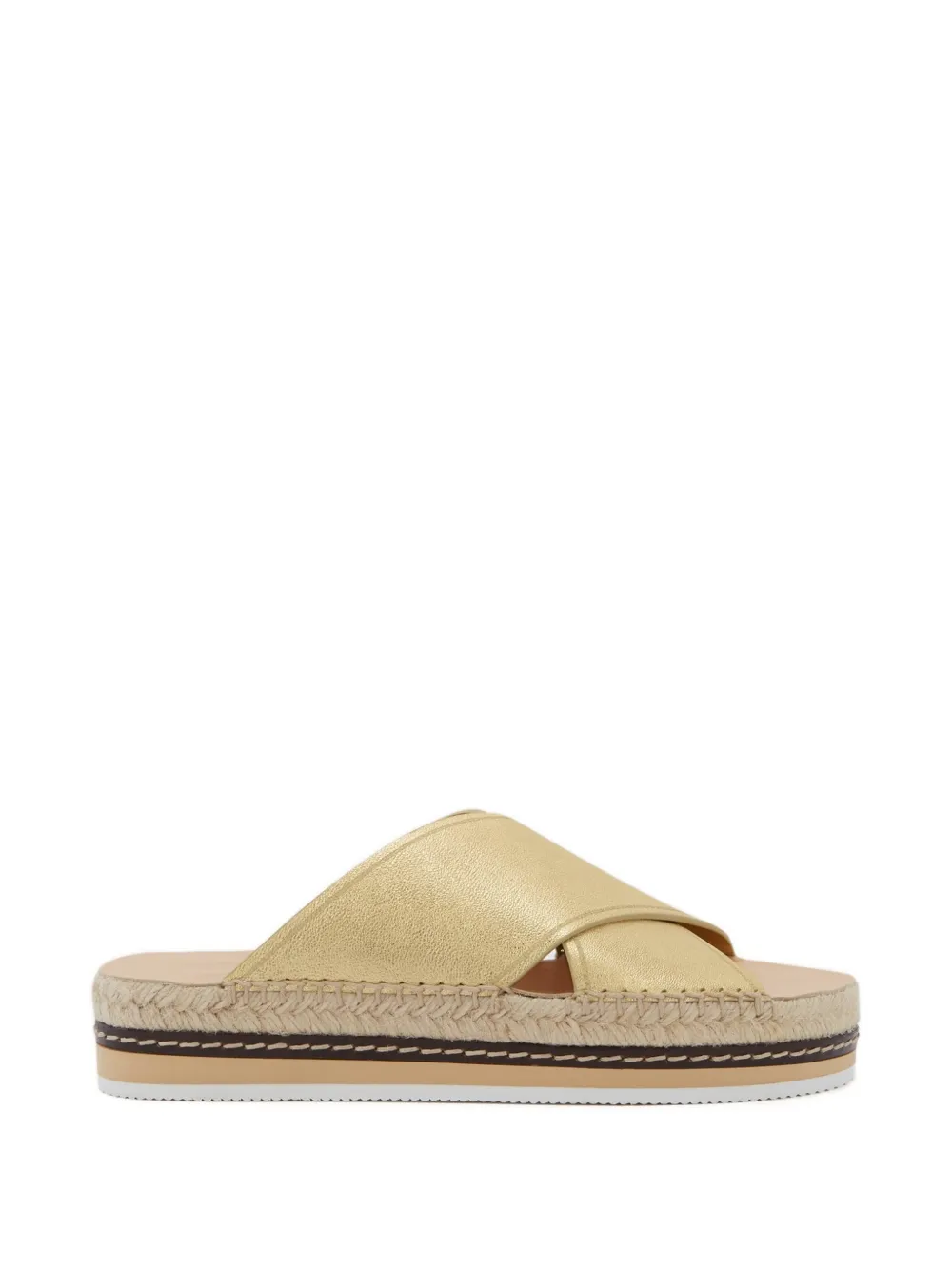 ODISSI Lily espadrilles met gekruist detail Goud