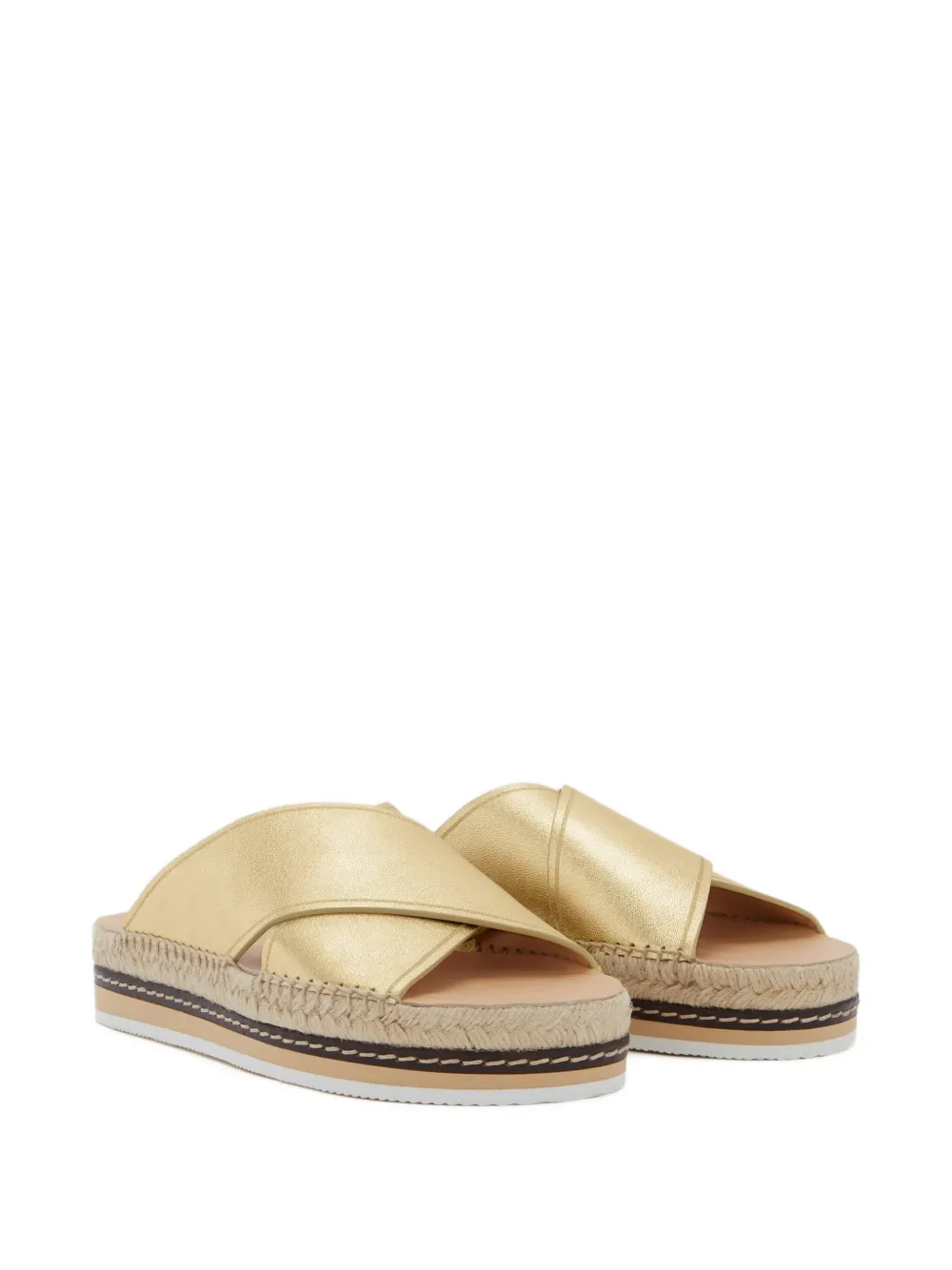 ODISSI Lily espadrilles met gekruist detail Goud