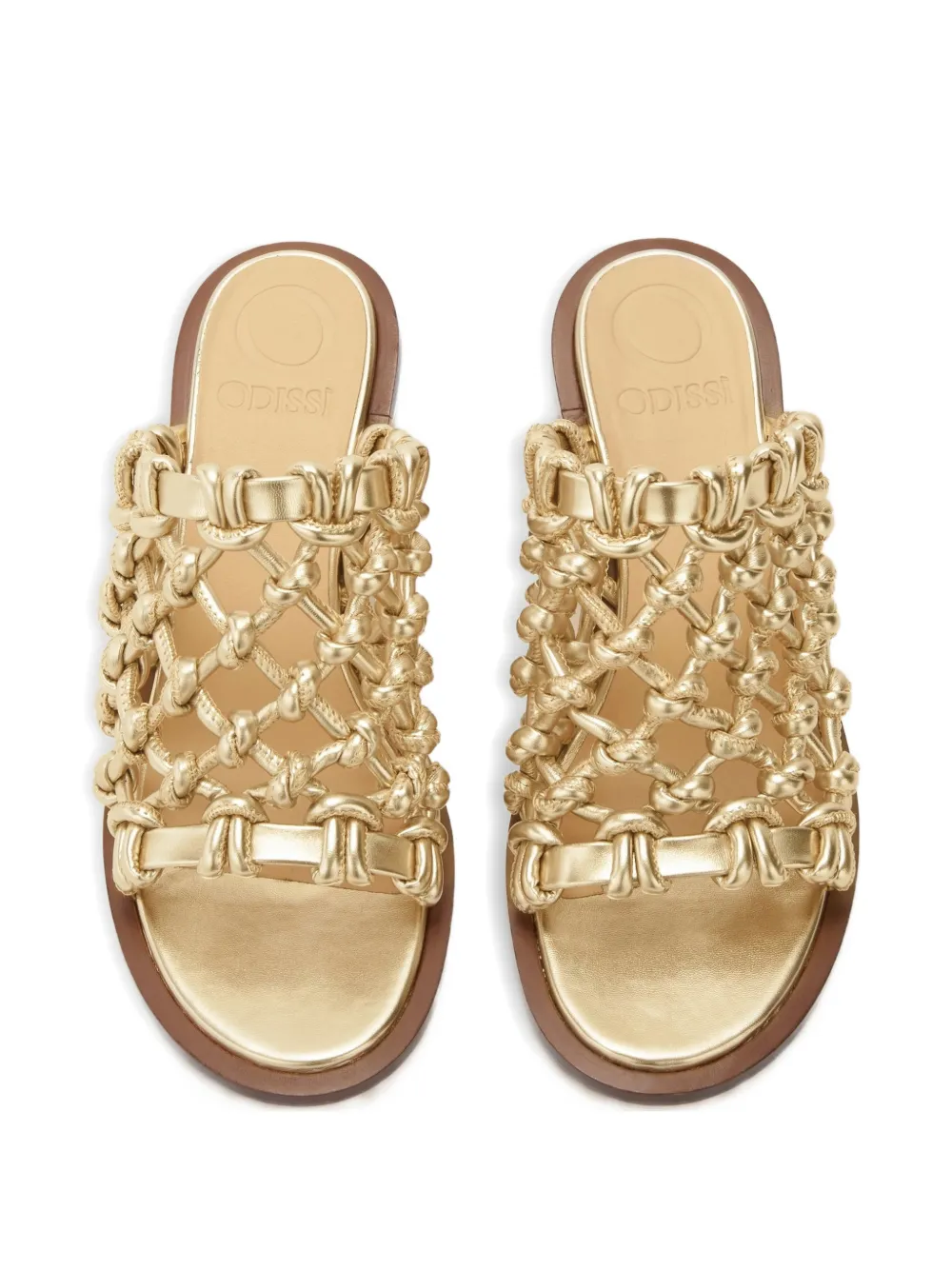 ODISSI Nour sandalen met gevlochten wreef Goud