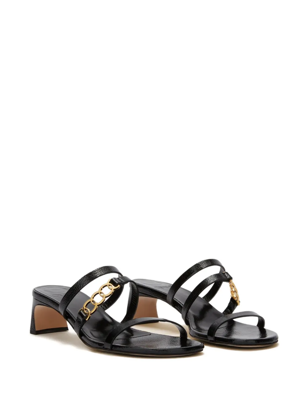 ODISSI Juliet leren sandalen met bandje Zwart