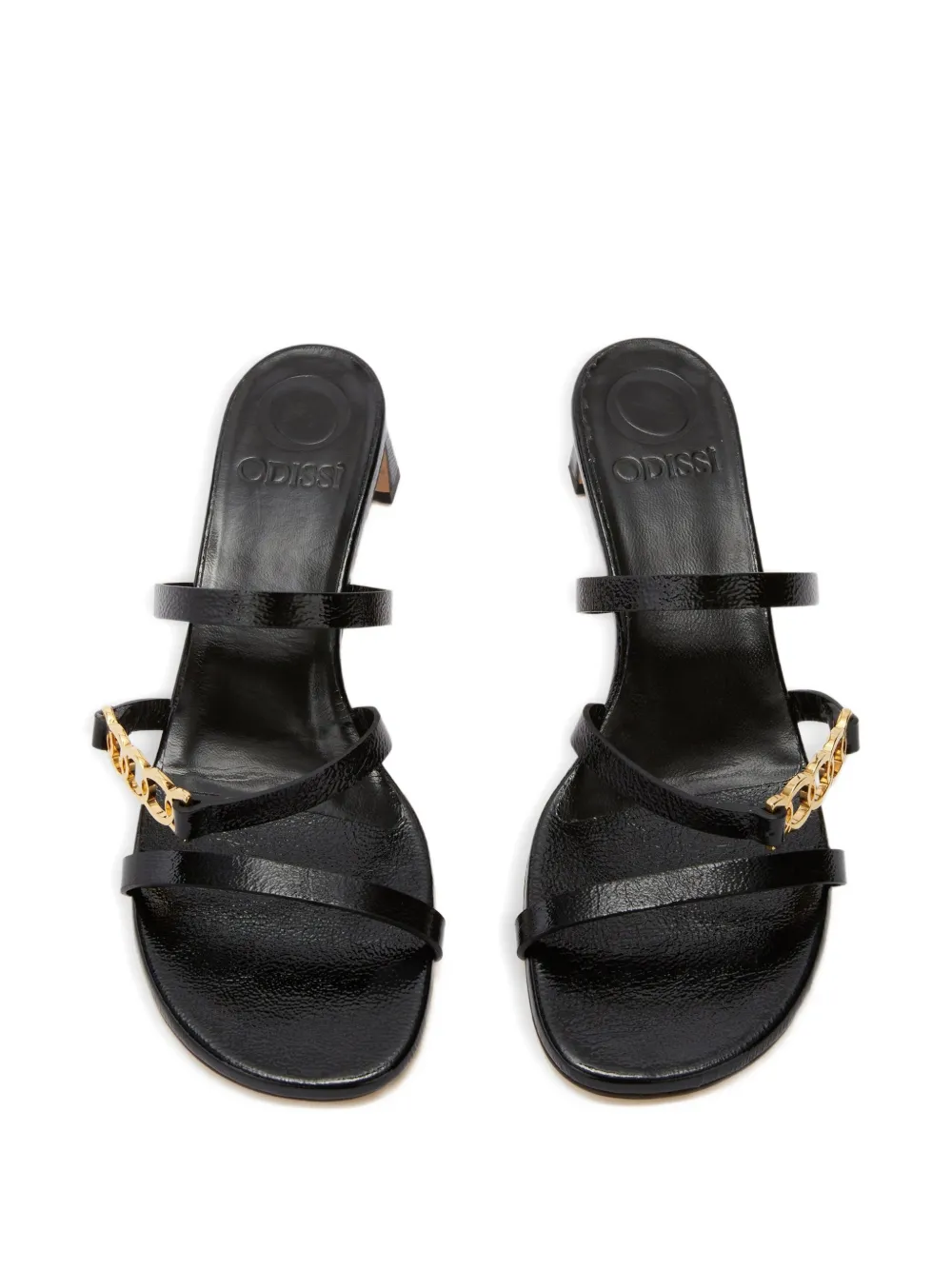 ODISSI Juliet leren sandalen met bandje Zwart