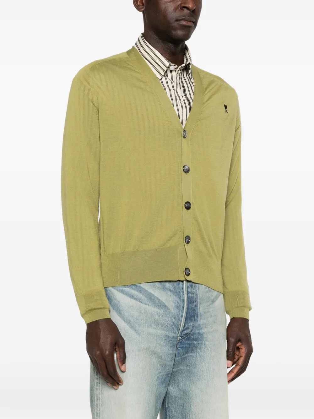  Ami Paris Button-up Cardigan - Green 